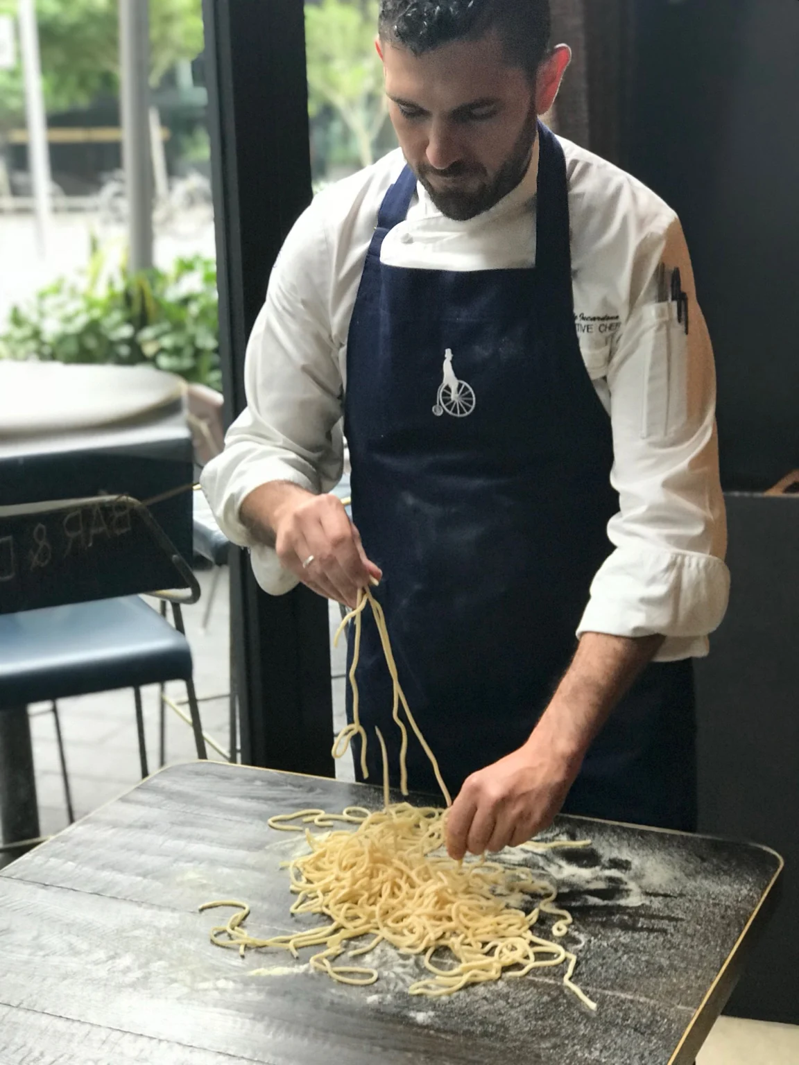 Davide making fresh pasta